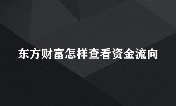 东方财富怎样查看资金流向