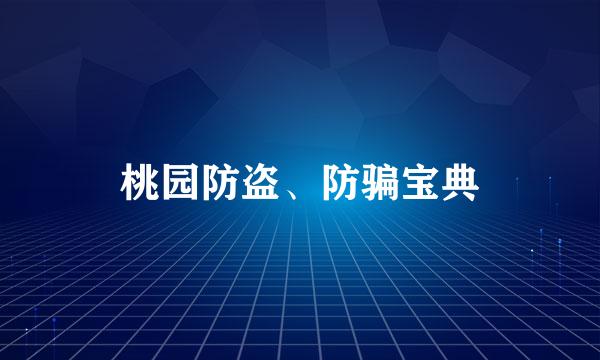 桃园防盗、防骗宝典