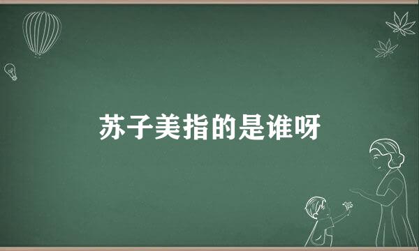 苏子美指的是谁呀