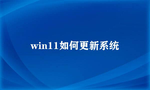 win11如何更新系统