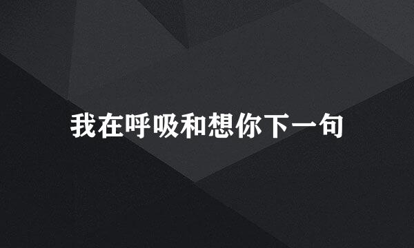我在呼吸和想你下一句
