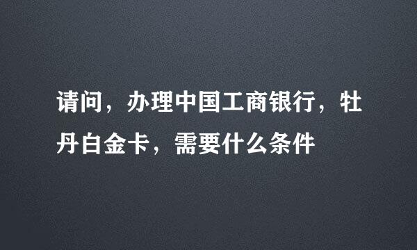 请问，办理中国工商银行，牡丹白金卡，需要什么条件