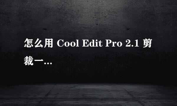怎么用 Cool Edit Pro 2.1 剪裁一段音频和在中间加入静音