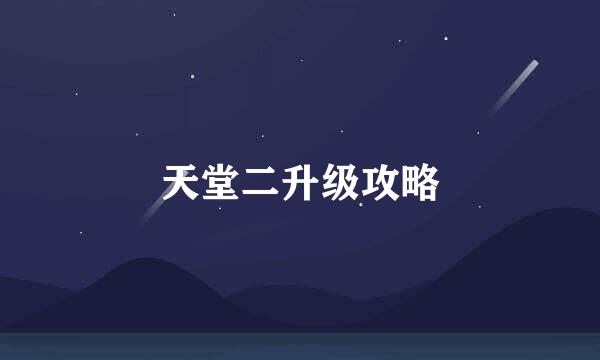 天堂二升级攻略