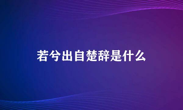 若兮出自楚辞是什么