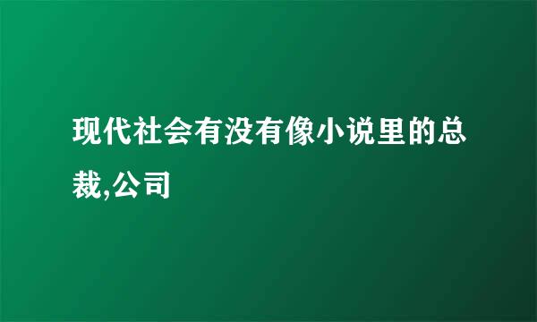 现代社会有没有像小说里的总裁,公司