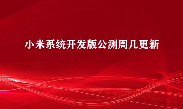 小米系统开发版公测周几更新