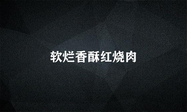 软烂香酥红烧肉