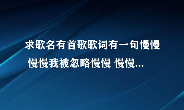 求歌名有首歌歌词有一句慢慢 慢慢我被忽略慢慢 慢慢心冷成铁