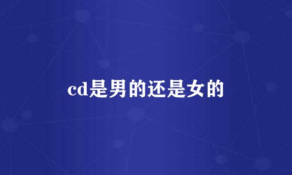 cd是男的还是女的