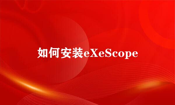 如何安装eXeScope