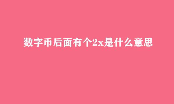 数字币后面有个2x是什么意思