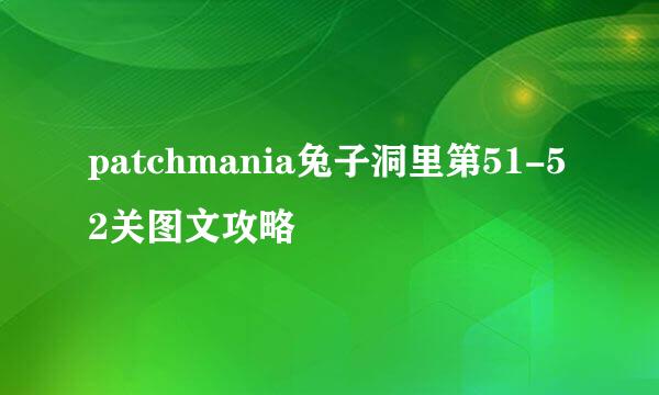 patchmania兔子洞里第51-52关图文攻略