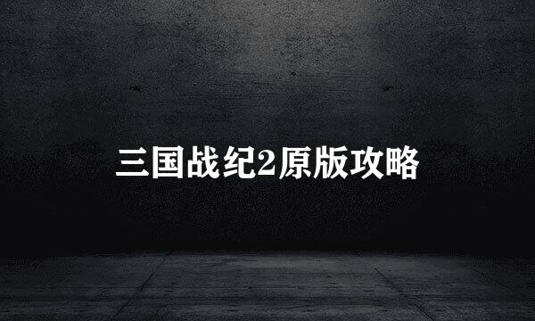 三国战纪2原版攻略