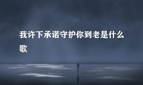 我许下承诺守护你到老是什么歌