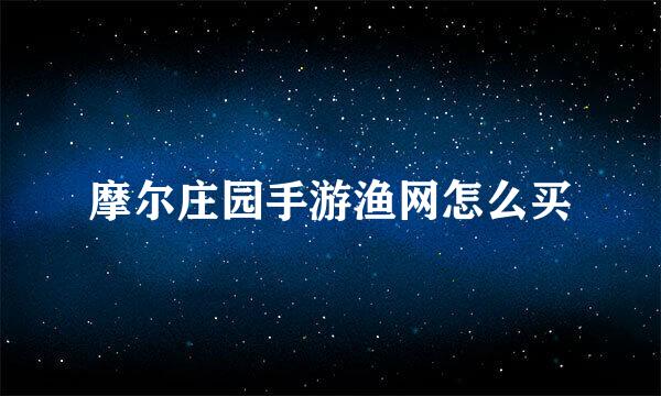 摩尔庄园手游渔网怎么买