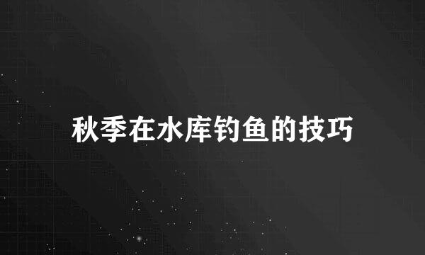 秋季在水库钓鱼的技巧