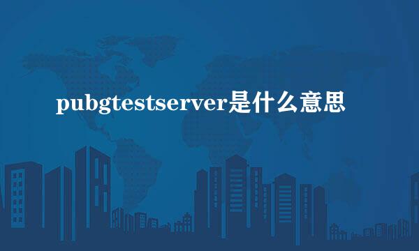 pubgtestserver是什么意思