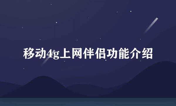 移动4g上网伴侣功能介绍