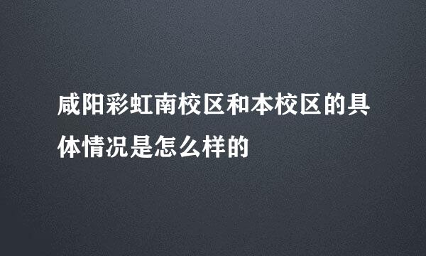 咸阳彩虹南校区和本校区的具体情况是怎么样的