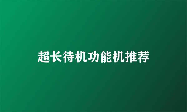 超长待机功能机推荐