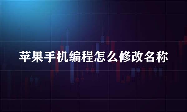 苹果手机编程怎么修改名称