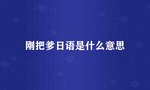 刚把爹日语是什么意思