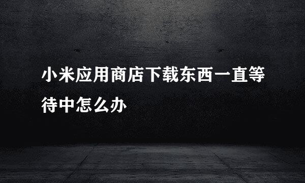 小米应用商店下载东西一直等待中怎么办