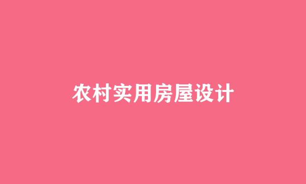 农村实用房屋设计