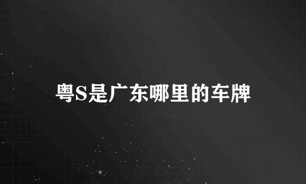 粤S是广东哪里的车牌