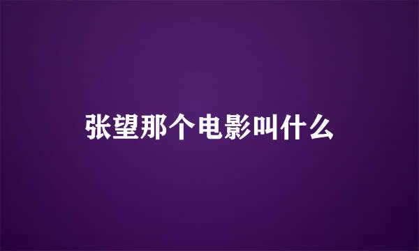 张望那个电影叫什么