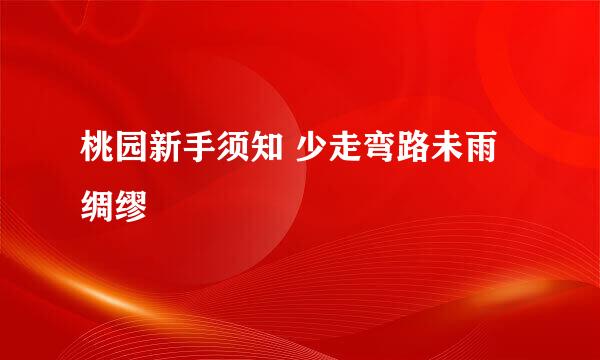 桃园新手须知 少走弯路未雨绸缪