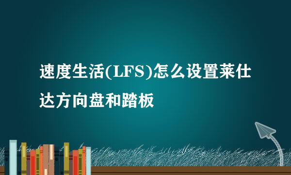 速度生活(LFS)怎么设置莱仕达方向盘和踏板