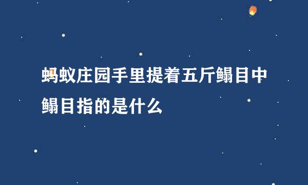 蚂蚁庄园手里提着五斤鳎目中鳎目指的是什么