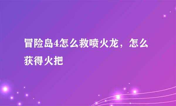 冒险岛4怎么救喷火龙，怎么获得火把