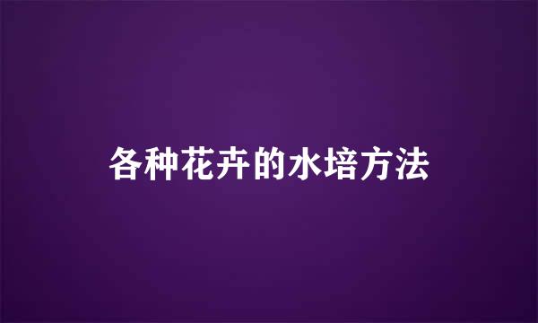 各种花卉的水培方法
