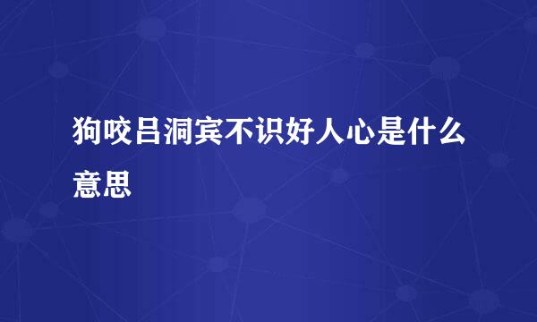 狗咬吕洞宾不识好人心是什么意思