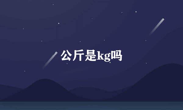 公斤是kg吗