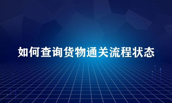 如何查询货物通关流程状态