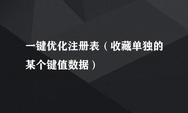一键优化注册表（收藏单独的某个键值数据）