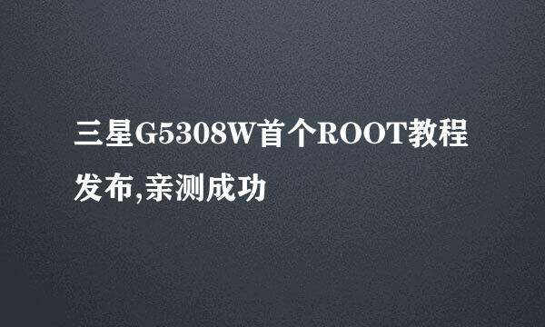 三星G5308W首个ROOT教程发布,亲测成功