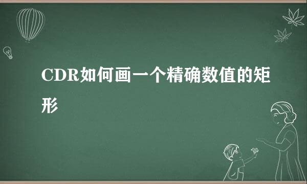 CDR如何画一个精确数值的矩形
