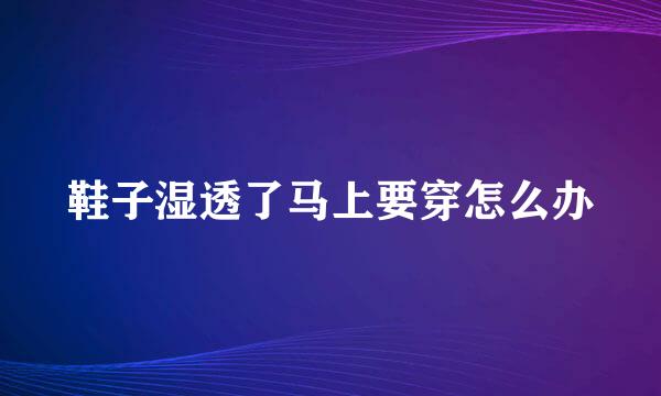 鞋子湿透了马上要穿怎么办