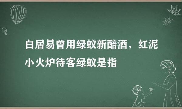 白居易曾用绿蚁新醅酒，红泥小火炉待客绿蚁是指