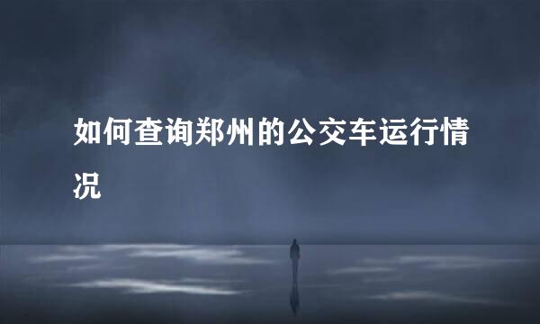 如何查询郑州的公交车运行情况