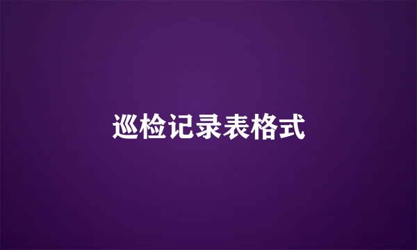 巡检记录表格式