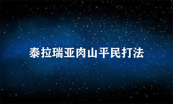 泰拉瑞亚肉山平民打法