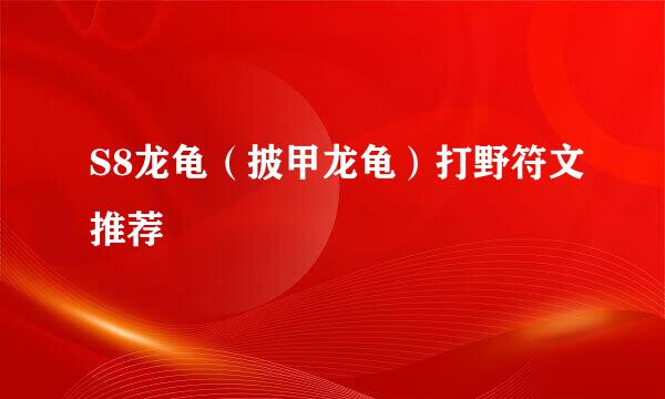 S8龙龟（披甲龙龟）打野符文推荐