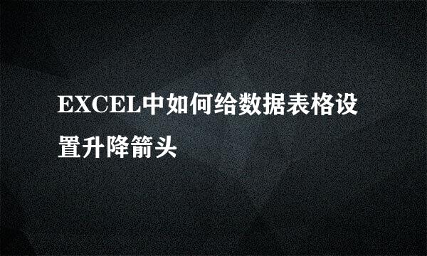 EXCEL中如何给数据表格设置升降箭头