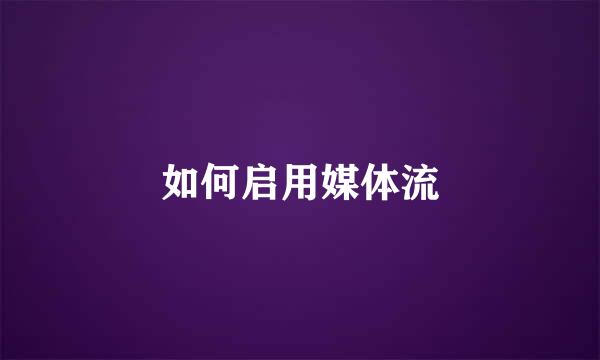 如何启用媒体流
